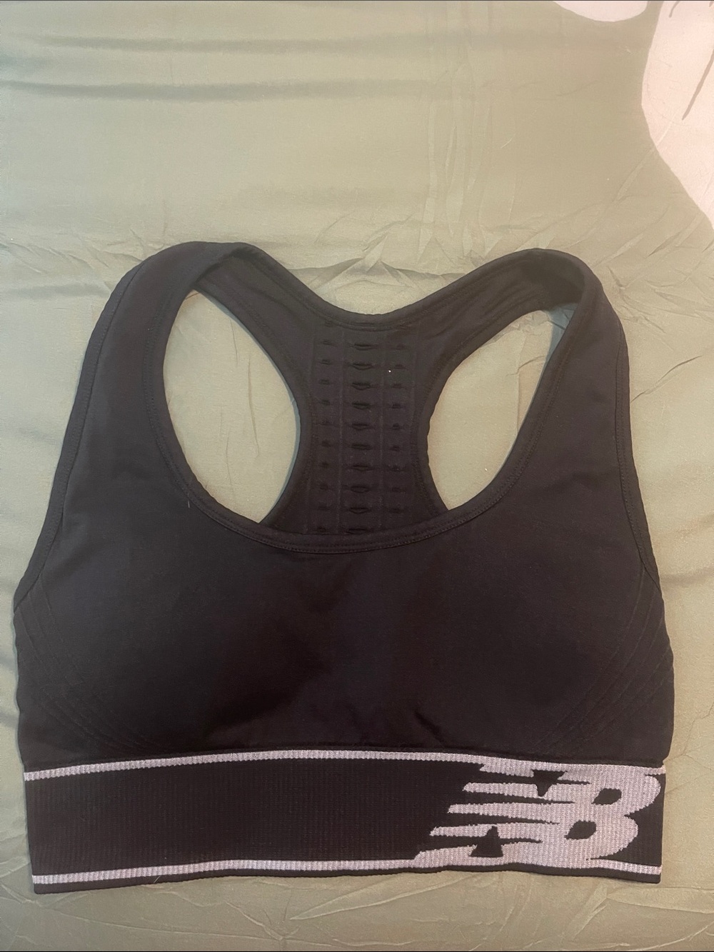 New Balance Black Sports Bra with Logo Band